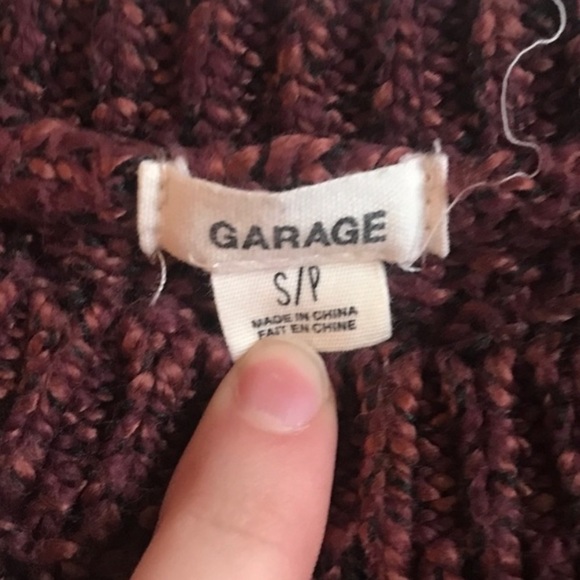 Garage Burgundy Cable Knit Sweater - Picture 3 of 3